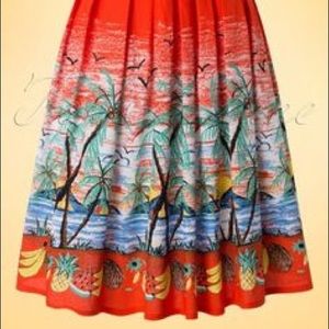 50s Gloria Copacabana Pinup Skirt in Tangerine